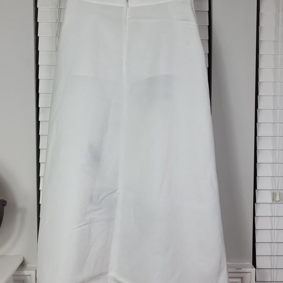 NWOT Zara $109 Collection Linen Skirt Contrast Embroidery White. Size L - Picture 11 of 11